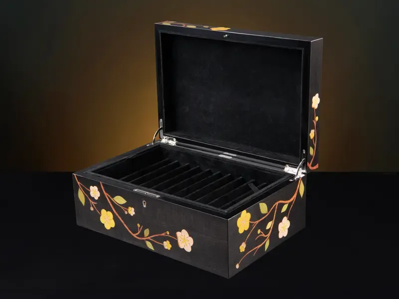 Sakura Black Large Luxury Jewellery Box - Pens