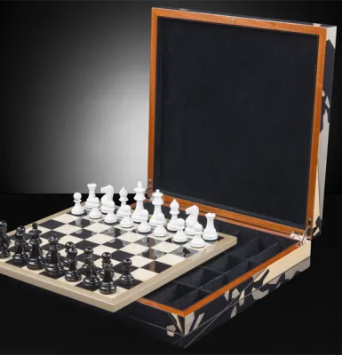 Columbus chess box with chessboard with chess pieces