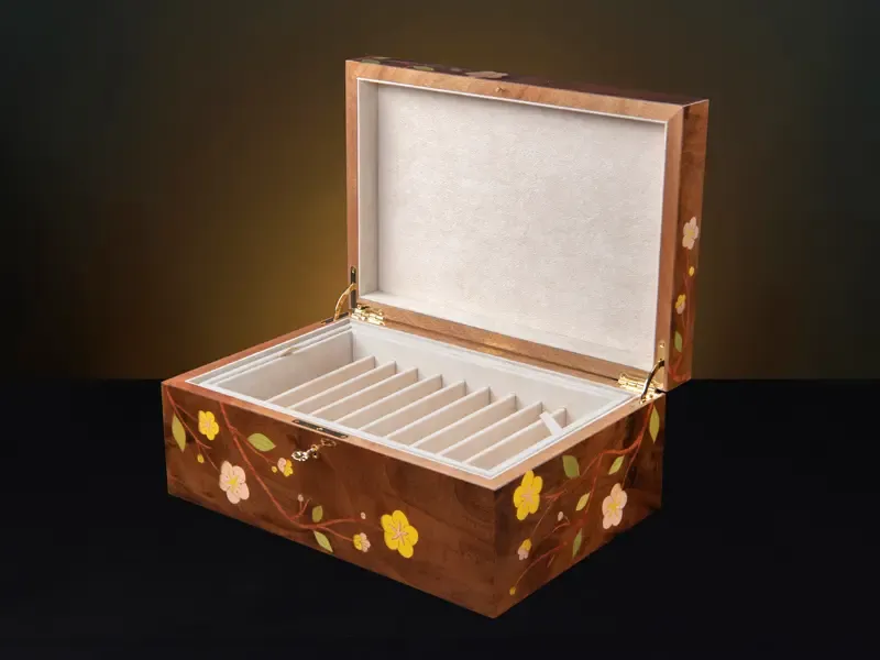 Sakura Nut Large Luxury Jewellery Box - Pens