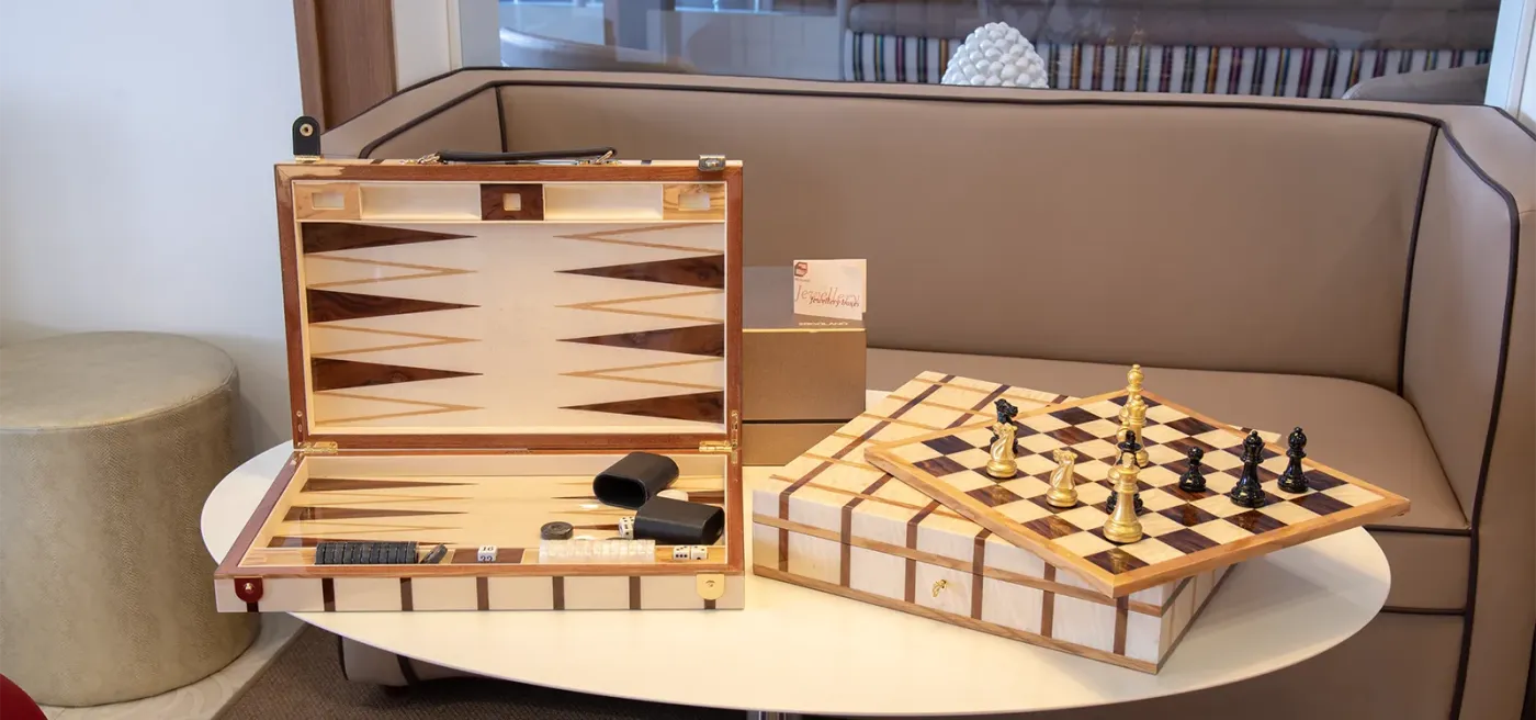 Wooden Backgammon Set by Ercolano