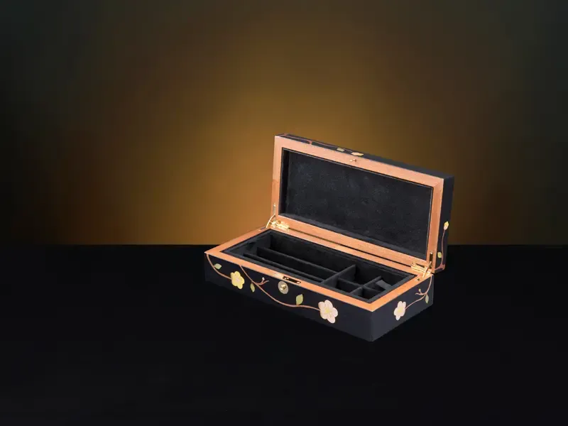 Sakura Black Medium Luxury Jewellery Box - Pens