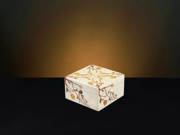 Sakura White Small Luxury Jewellery Box