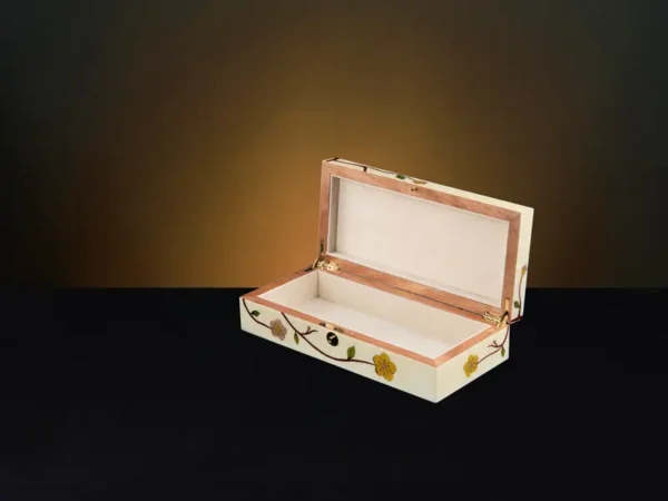 Sakura White Medium Luxury Jewellery Box - Storage