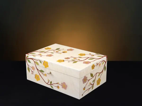 Sakura White Large Luxury Jewellery Box