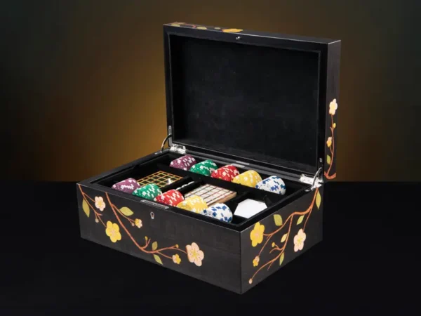 Sakura Black Large Luxury Jewellery Box - Poker