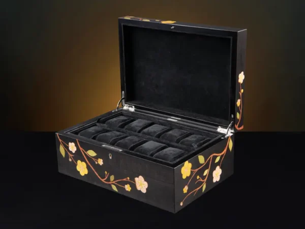 Sakura Black Large Luxury Jewellery Box - Watches