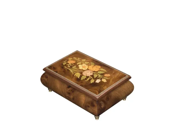 Ercolano Music Box 416 Flowers - Nut