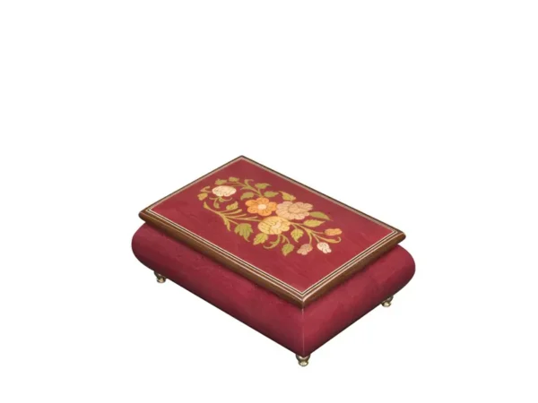 Ercolano Music Box 416 Flowers - Red