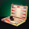 Zag Luxury Backgammon Set open with standard playing pieces