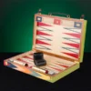 Zag Luxury Backgammon Set open with laquered wood playing pieces