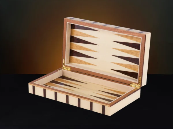 Sofia Luxury Travel Backgammon Set open