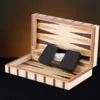 Sofia Luxury Travel Backgammon Set open with accessories