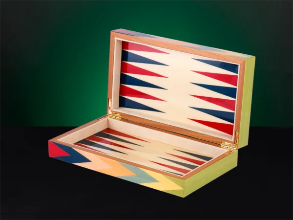 Zag Luxury Travel Backgammon Set open