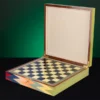 Zag inlaid wood chess box w chessboard