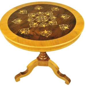 Wood Inlaid table Giulietta natural colors handcrafted in Sorrento