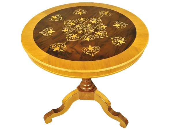Wood Inlaid table Giulietta natural colors handcrafted in Sorrento