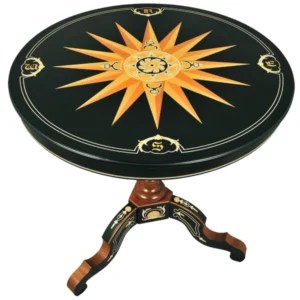 Compass Rose Table with black colors handcrafted in Sorrento