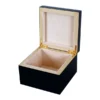 Diva Black Jewellery Box, Black Lacquered Basswood with Beige Velvet Interior size small open box