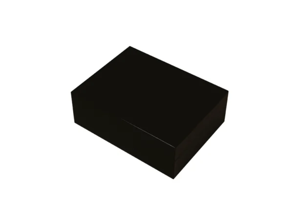 Diva Black Jewellery Box, Black Lacquered Basswood with Beige Velvet Interior size medium closed box