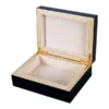Diva Black Jewellery Box, Black Lacquered Basswood with Beige Velvet Interior size medium open box