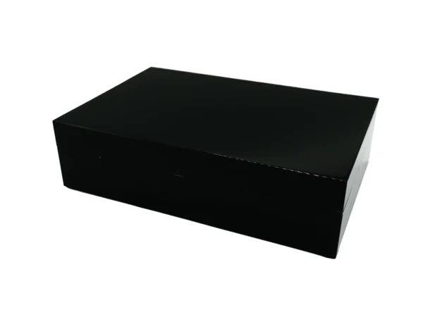 Diva Black Jewellery Box, Black Lacquered Basswood with Beige Velvet Interior size large closed box