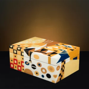 Klimt Large Luxury Wooden Jewellery Box – Inspired Marquetry - closed box