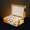 Klimt Inspired Luxury Jewelry Box – Large Wooden Inlay Design - Cufflinks with watches