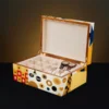 Klimt Inspired Luxury Jewelry Box – Large Wooden Inlay Design - Cufflinks with watches v2