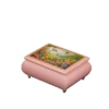 Floral Fantasy – Ercolano Italian Music Box lacquered pink music box with gold feet – luxury wooden jewelry box with wind-up musical movement