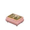 Victorian Serenade – Ercolano Italian Music Box pink wooden music box with Victorian violinist flower garden artwork – handcrafted jewelry music box gift