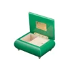 Open view of Ercolano "Heart of the Forest" music box – cream velvet lining, ring holder, gold hinge, Ercolano Music branded plaque – Myths of Nature collection
