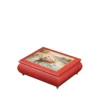 Royal Boat Ride – Ercolano Italian Music Box lacquered red music box with gold feet – luxury wooden jewelry box with wind-up musical movement